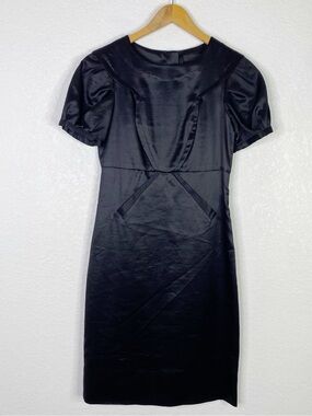 Jill Stuart Black Wool Silk Blend Sheath Dress